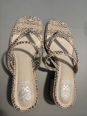 Vince Camuto Neutral Snake-Print Strappy Sandals size 10M